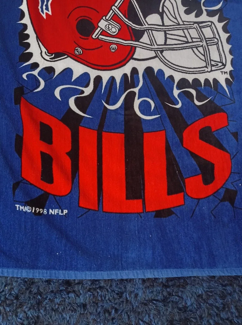 Vintage 90s 1998 Buffalo Bills Shockwave Beach Towel NFL  58